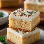 Delicious soft sugar cookie bars topped with colorful sprinkles