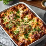 Ultimate cheese lasagna with layers of cheese and noodles ready to serve