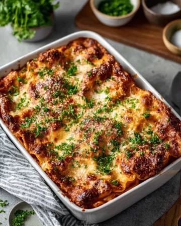 Ultimate cheese lasagna with layers of cheese and noodles ready to serve