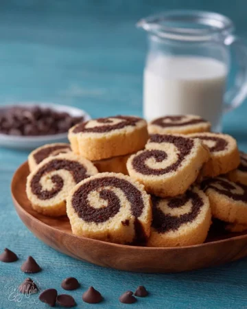 Vanilla Chocolate Swirl Cookies with chocolate and vanilla dough swirls
