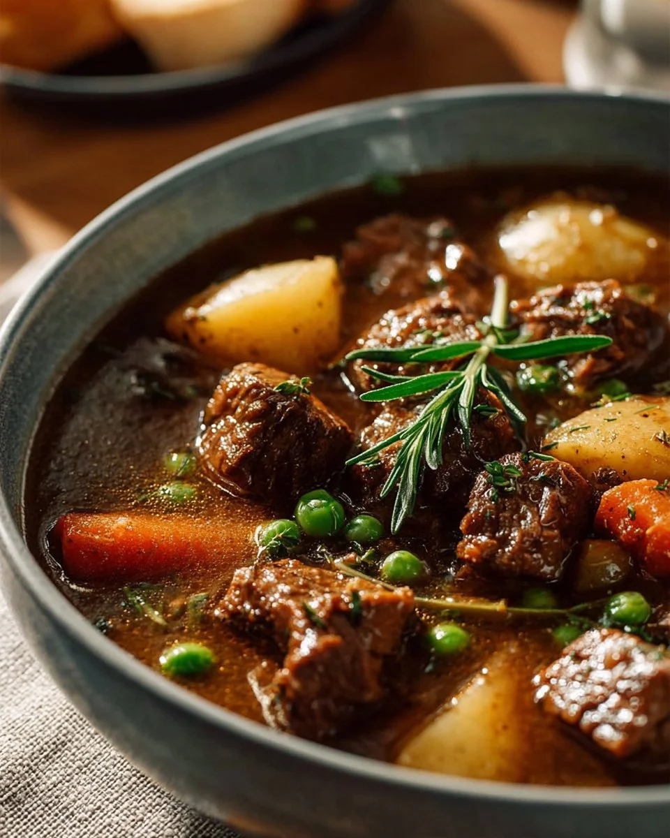 Delicious vegetable beef soup with tender beef and fresh vegetables