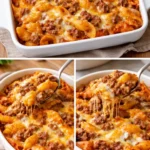 Delicious 4 ingredient hamburger casserole baked to perfection