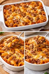 Delicious 4 ingredient hamburger casserole baked to perfection