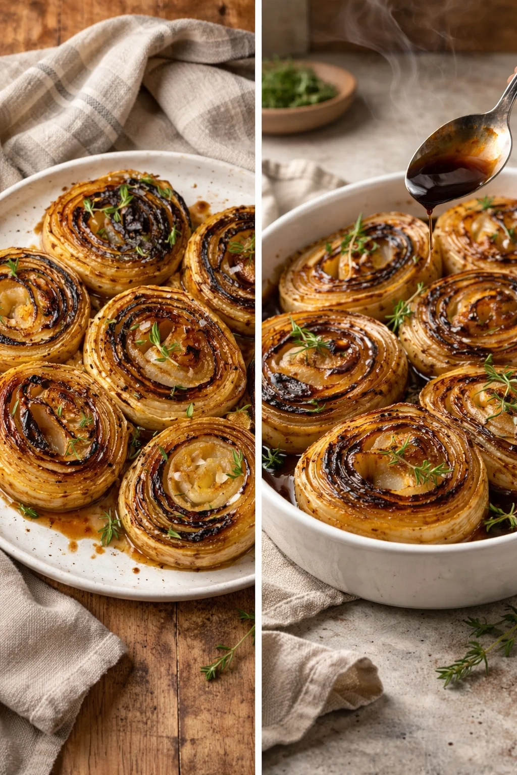 Image of baked onions served as a delicious side dish