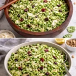 Brussels Sprouts Salad topped with Parmesan cheese and mixed nuts