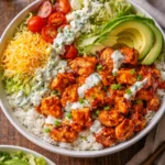 Delicious Buffalo Chicken Bowl with fresh ingredients and spicy sauce
