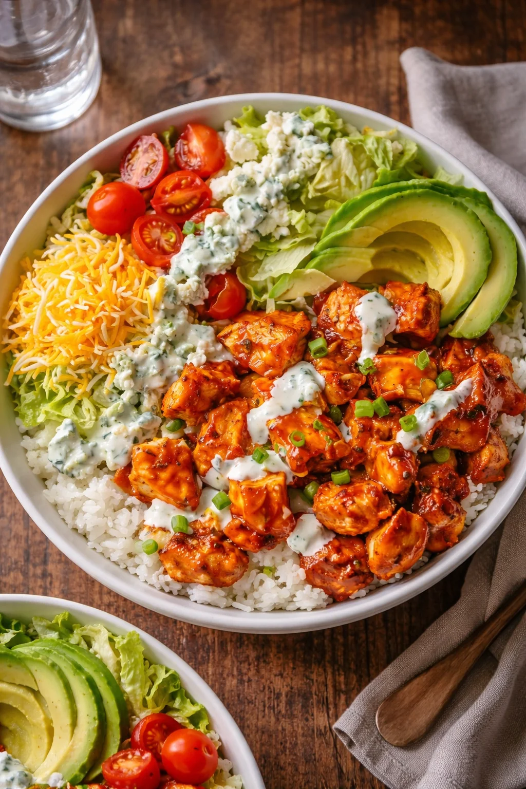 Delicious Buffalo Chicken Bowl with fresh ingredients and spicy sauce