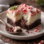 Delicious Candy Cane Lush dessert decorated with mint and whipped cream