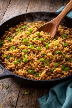 Bowl of homemade Cajun Rice inspired by Popeye's recipe