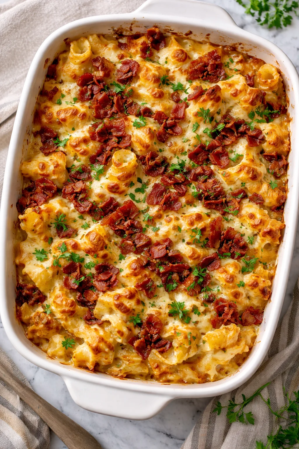 Delicious Crazy Good Casserole served in a baking dish