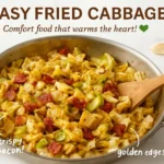 Delicious easy fried cabbage cooked in a skillet