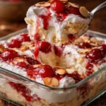 Delicious Heaven On Earth Cake with layers of creamy goodness and toppings