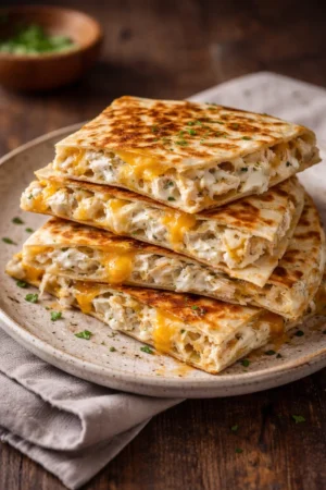 High-Protein Chicken Ranch Quesadilla loaded with flavor and nutrition