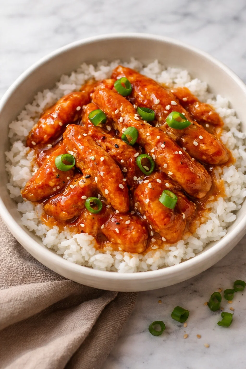 Delicious honey garlic slow cooker chicken thighs served on a plate