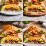 Delicious homemade Keto Crunchwraps stacked on a plate with fresh ingredients.