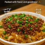 Low-carb Mongolian ground beef with cabbage dish in a bowl