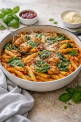 Delicious Marry Me Chicken Pasta with creamy sauce and herbs