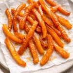 Homemade candied orange peels coated in sugar