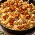 Creamy Chicken Bacon Ranch Pasta served in a bowl