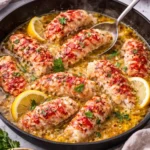 Garlic butter poached lobster tails elegantly plated for a gourmet seafood dish