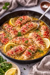 Garlic butter poached lobster tails elegantly plated for a gourmet seafood dish