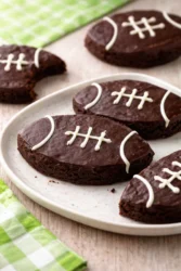 Delicious fudgy football brownies decorated for game day treats