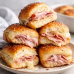 Delicious homemade Ham and Cheese Sliders on a platter