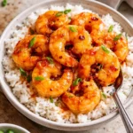 Delicious Honey Garlic Shrimp served with vegetables on a plate