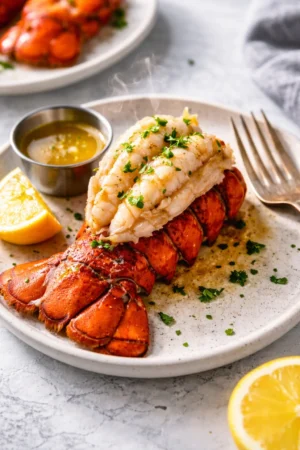 Succulent lobster tails ready to be served