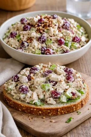 Delicious Best Ever Chicken Salad with fresh ingredients and a creamy dressing