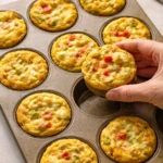 Delicious breakfast egg muffins baked and served on a plate