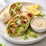 Chicken Caesar Wrap with grilled chicken, lettuce, and Caesar dressing