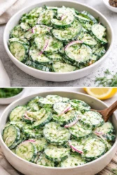 Fresh Cucumber Dill Salad with vibrant greens and a creamy dressing