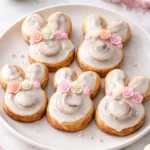 Easter Bunny Cinnamon Rolls decorated for a festive spring celebration
