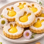 Easter Lemon Linzer cookies decorated for spring festivities