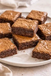 Delicious homemade brownies made from an easy brownie recipe.