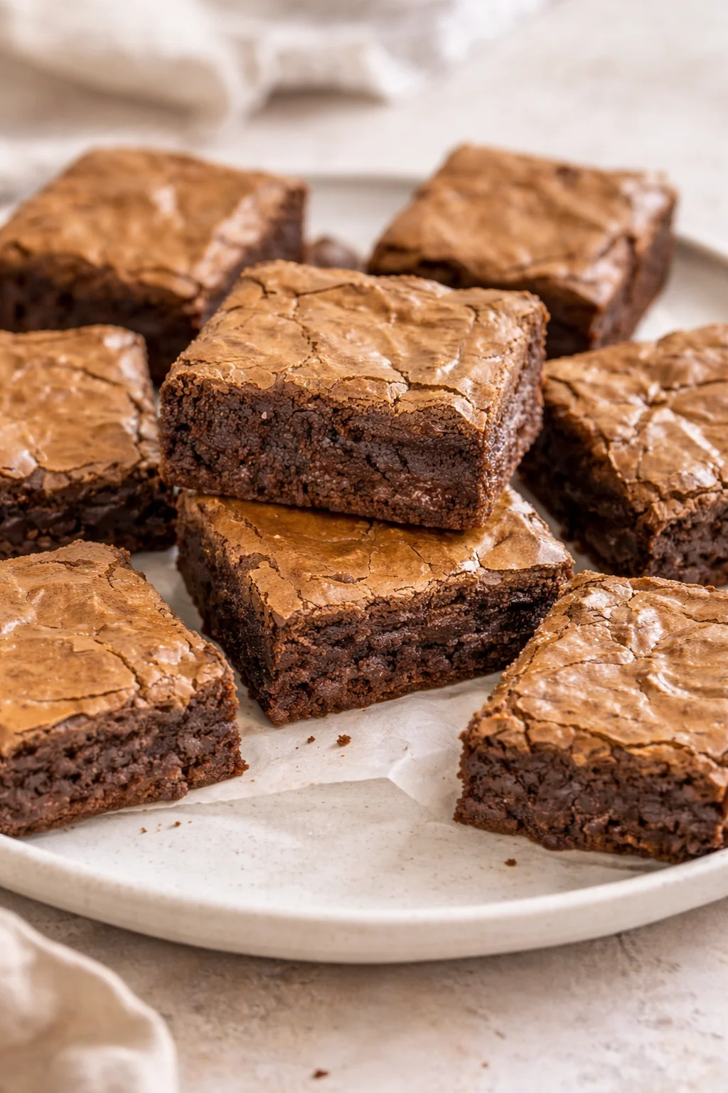 Delicious homemade brownies made from an easy brownie recipe.