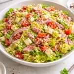A vibrant Italian Grinder Salad featuring fresh vegetables and meats.
