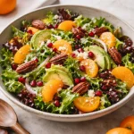A vibrant bowl of Mandarin Orange Salad with citrus fruit and greens.