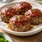 Delicious mini meatloaf served with mashed potatoes and a side of vegetables.