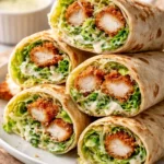 Delicious Chicken Caesar Wrap with grilled chicken, romaine lettuce, and Caesar dressing