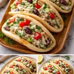 Simple tzatziki chicken salad with rotisserie chicken and fresh vegetables.