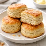Flaky sourdough biscuits made from sourdough discard ready to be served
