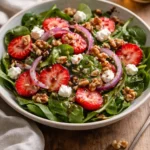 Fresh spring mix salad drizzled with balsamic honey dressing