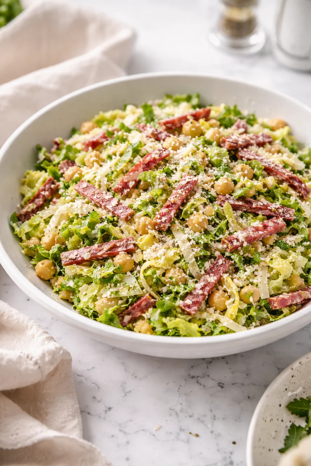 Colorful Scala Chopped Salad with fresh vegetables and dressing