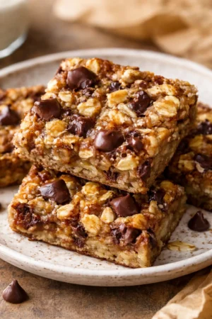 Healthy Banana Oatmeal Bars recipe for a nutritious snack or breakfast.
