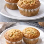 Freshly baked banana muffins on a cooling rack