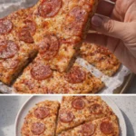 Delicious chicken crust pizza topped with fresh vegetables and cheese.