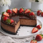 Decadent Chocolate Cheesecake with a smooth layer of Chocolate Ganache
