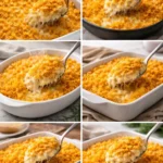 Delicious Funeral Potatoes dish served in a casserole for family gatherings.